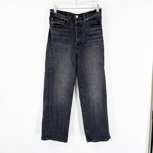 Levi’s Ribcage Straight Ankle Jeans Button Fly High Rise - Picture 1 of 9